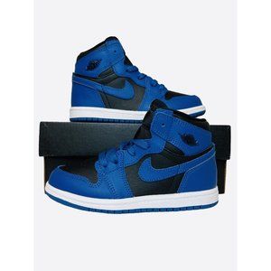 Nike Air Jordan 1 Retro High OG TD Blue Black Sneakers AQ2665-404 Toddler Sz 10C
